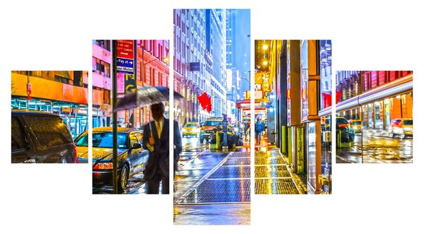 Obraz - Město v neonové záři (125x70 cm)