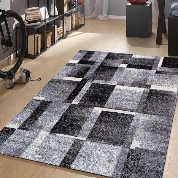 Kobercový ráj Kusový koberec moderní OTTO 09 Geometrický šedý Rozměr: 120x170 cm