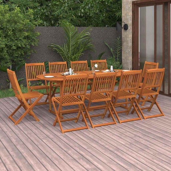 11dílný zahradní jídelní set 220x90x75cm masivní akáciové dřevo 3086977