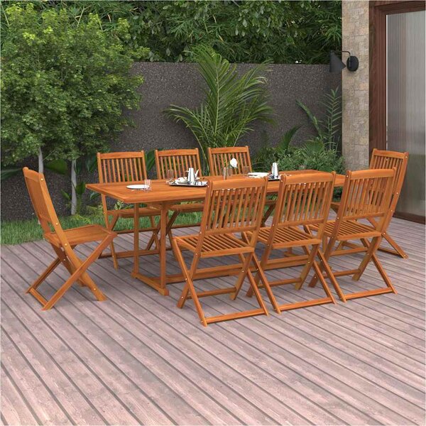 9dílný zahradní jídelní set 220x90x75 cm masivní akáciové dřevo 3086988