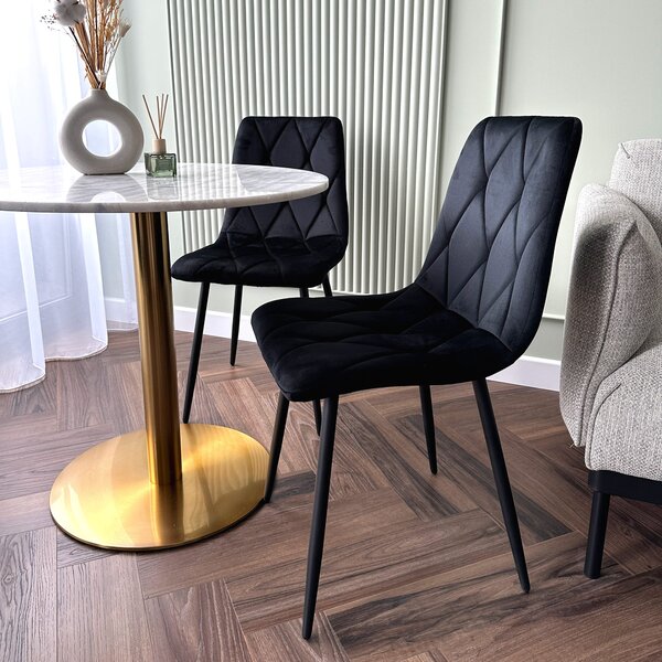 Čalouněná sametová židle MADISON – černá