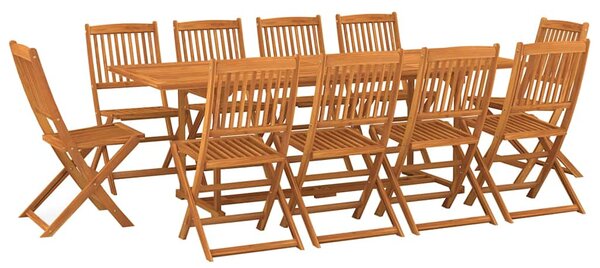 11dílný zahradní jídelní set 220x90x75cm masivní akáciové dřevo 3086989
