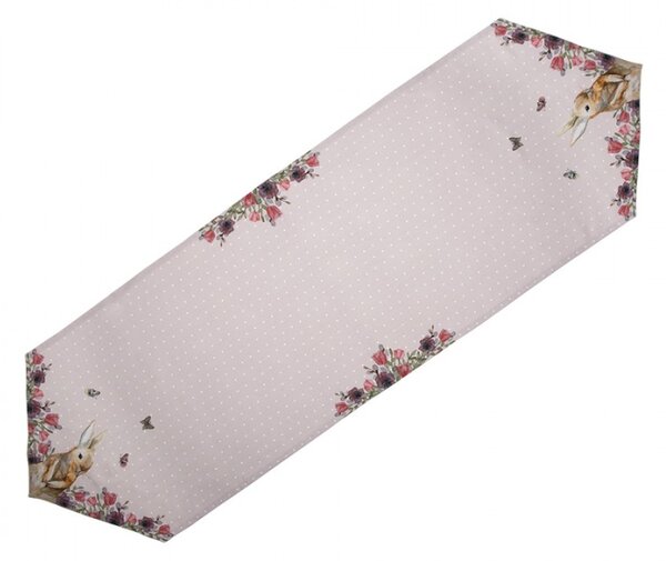 Bavlněný běhoun na stůl s králíčkem Happy Bunny – 50x160 cm