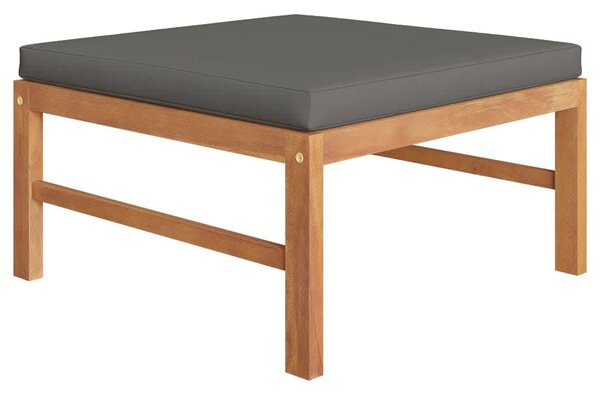 4dílná zahradní sedací souprava šedé podušky masivní teak 3087249