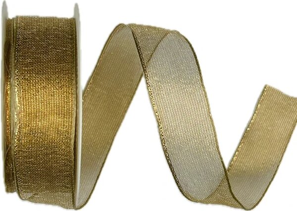 Stuha lurexová PLATINUM COPPER měděná 25mm x 2,5m (12,- Kč/m)