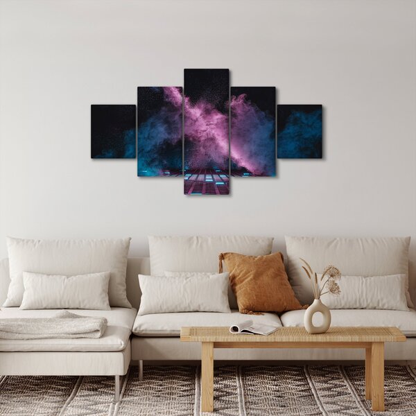 Obraz - Růžovo-modrý kouř (125x70 cm)