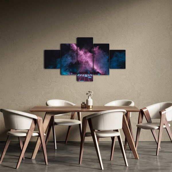 Obraz - Růžovo-modrý kouř (125x70 cm)
