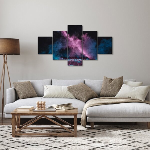 Obraz - Růžovo-modrý kouř (125x70 cm)