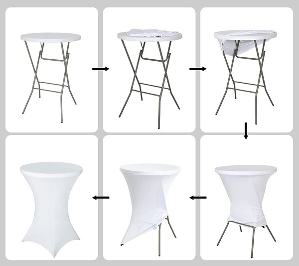 Návlek na koktejlový stolek 80 cm – bílý