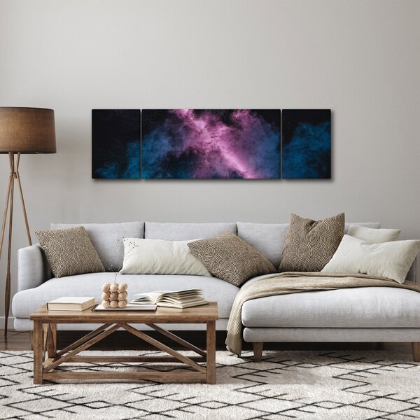 Obraz - Růžovo-modrý kouř (170x50 cm)