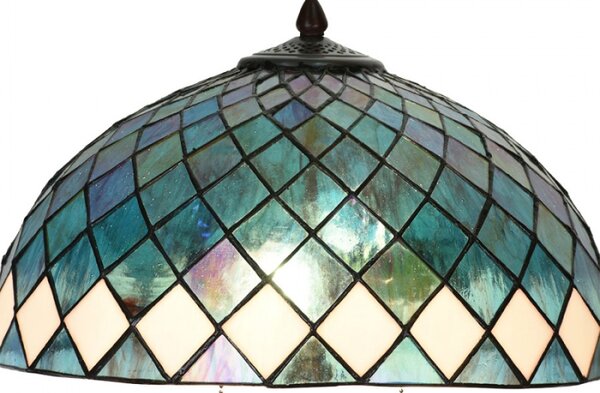Stolní lampa Tiffany Sequin modrá v art deco stylu – 40x61 cm