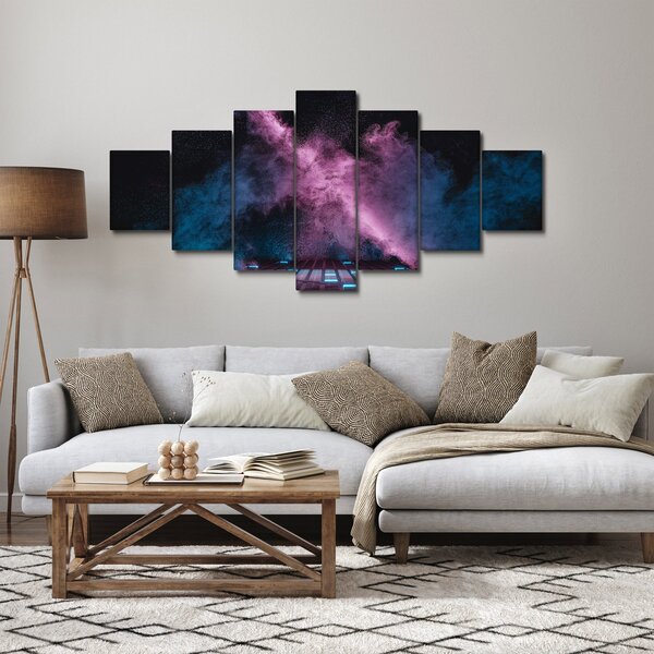 Obraz - Růžovo-modrý kouř (210x100 cm)