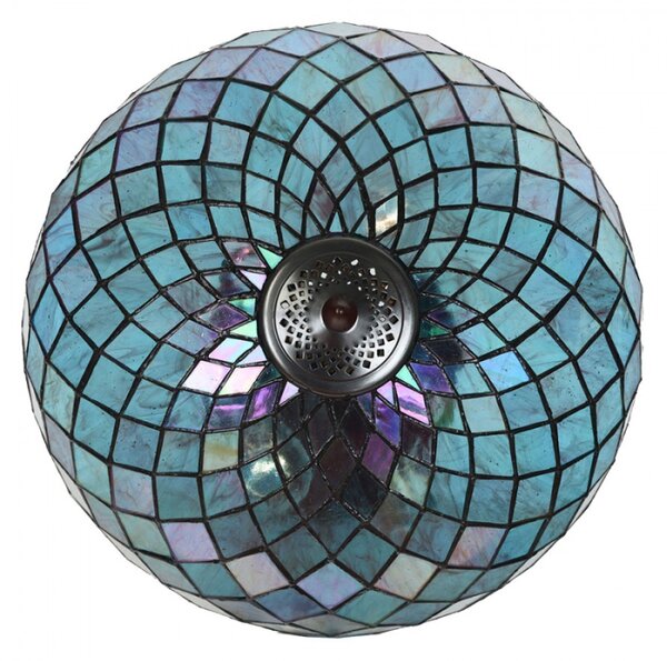 Stolní lampa Tiffany Sequin modrá v art deco stylu – 40x61 cm