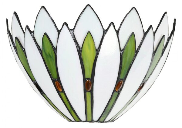 Nástěnná lampa Tiffany Bartina bílo zelená – 30x15x18 cm