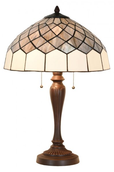 Stolní lampa Tiffany Krisoijn šedá v art deco stylu – 40x58 cm