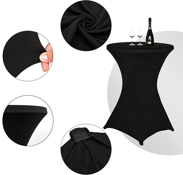 Návlek na koktejlový stolek 80 cm – černý