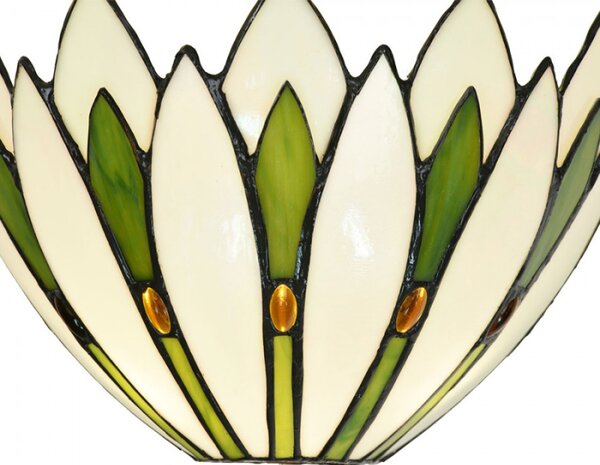 Nástěnná lampa Tiffany Bartina bílo zelená – 30x15x18 cm