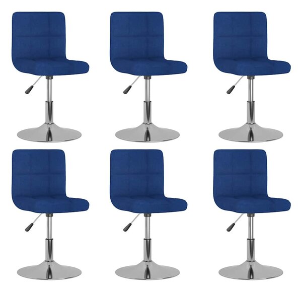 Otočné jídelní židle 6 ks modré textil 3087462