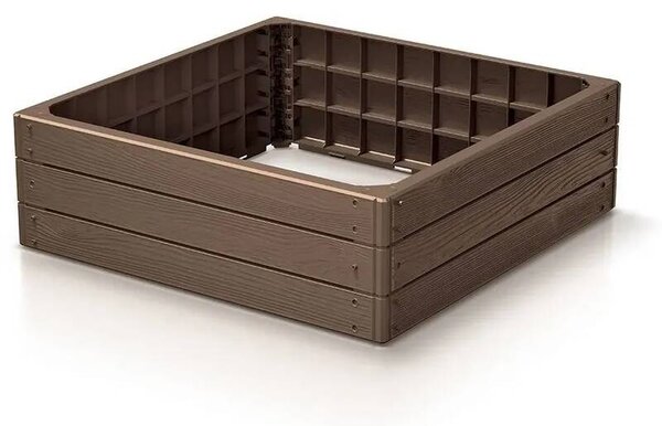 Prosperplast Vyvýšený ZÁHON BASE WOODY, rustikální cihlový, 75,6cm