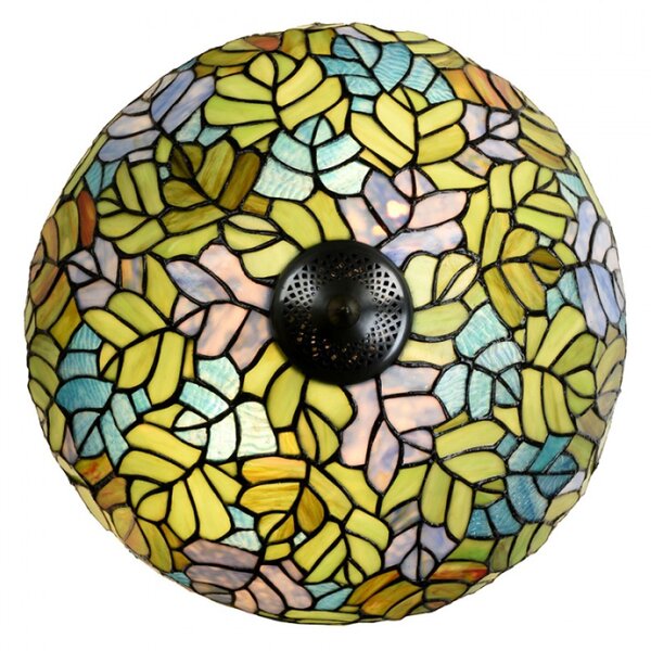 Stolní lampa Tiffany Urbain zelená ve tvaru stromku – 40x60 cm