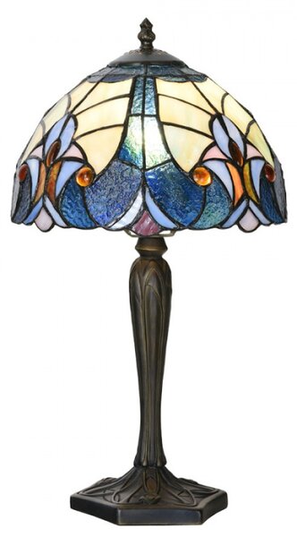 Stolní lampa Tiffany Berniss modrá – 25x40 cm
