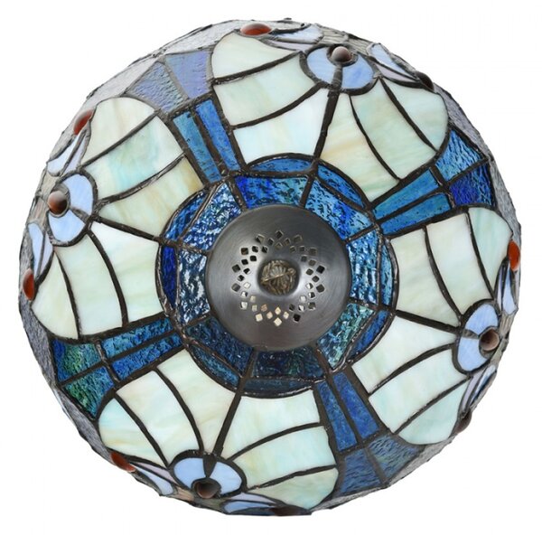 Stolní lampa Tiffany Berniss modrá – 25x40 cm