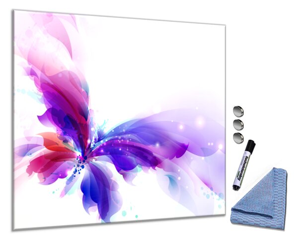 Glasdekor Skleněná magnetická tabule abstrakce fialový motýl S 1186063270-6070