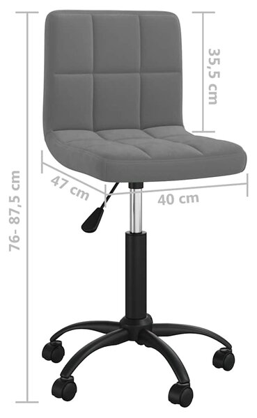 Otočná jídelní židle tmavě šedá samet 3087597