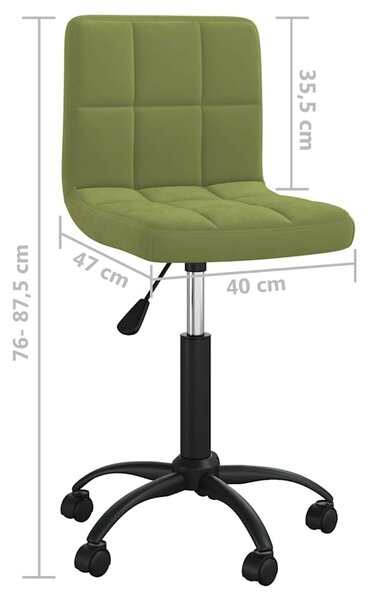 Otočná jídelní židle světle zelená samet 3087598