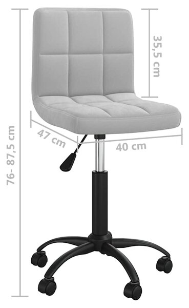 Otočná jídelní židle světle šedá samet 3087596