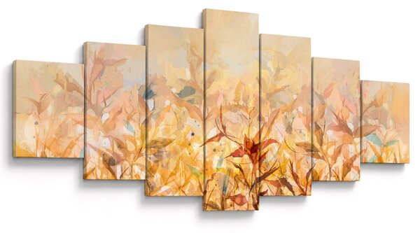 Obraz - Listy v barvách podzimu, olejomalba (210x100 cm)