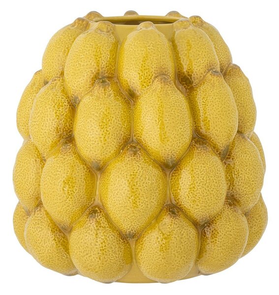 Žlutá ručně malovaná váza z kameniny (výška 22 cm) Limone – Bloomingville