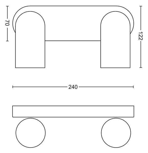 50582/31/PN Pongee bodové svítidlo 2x GU10 5,5W bez zdroje IP20, bílé