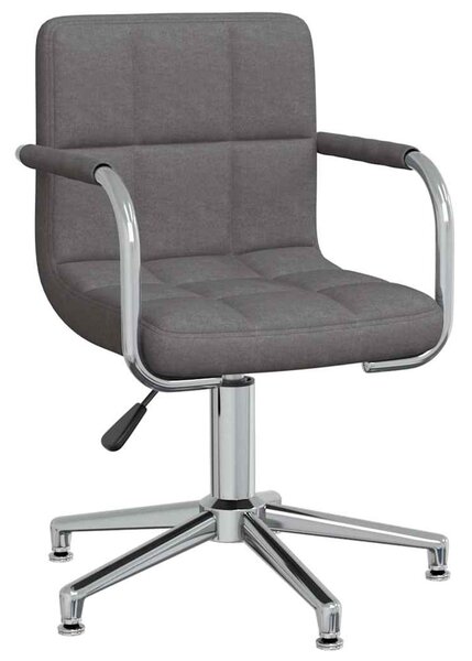 Otočná jídelní židle tmavě šedá textil 3088063