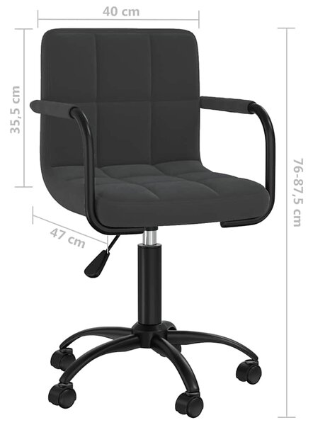 Otočná jídelní židle černá samet 3088031