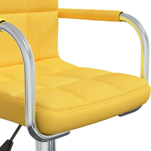 Otočná jídelní židle hořčicově žlutá textil 3088069