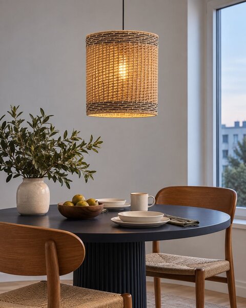 Závěsná lampa LUAPULA Papírové lano Přírodní
