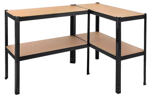 Skladový regál 174 × 80 × 40 cm – černý, 4 police, nosnost 150 kg