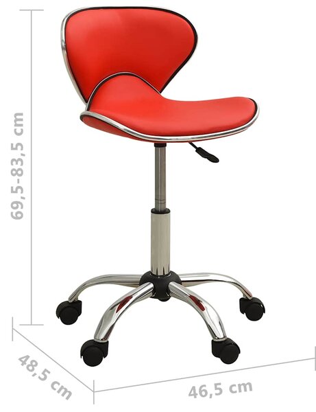Kancelářská židle červená umělá kůže 3088627