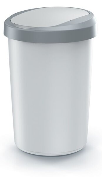 Odpadkový koš COMPACTA R FLAP popelavý s světle šedým víkem, objem 40l