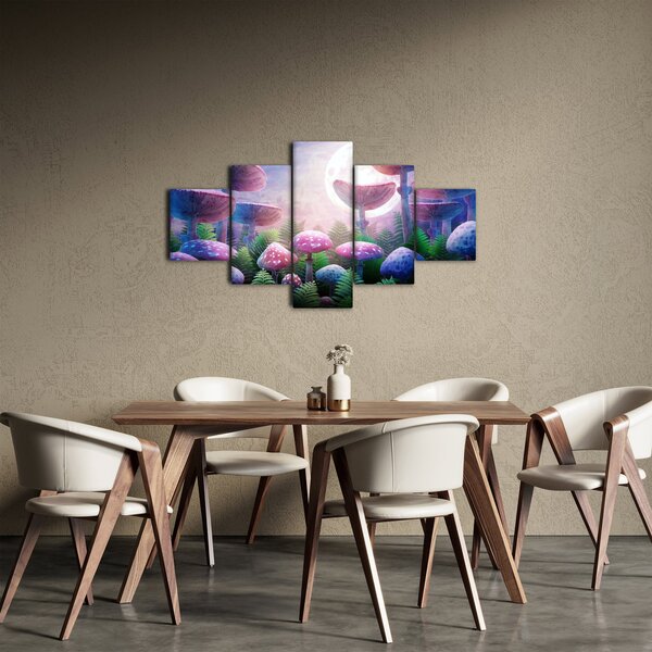Obraz - Houby při úplňku, grafika (125x70 cm)