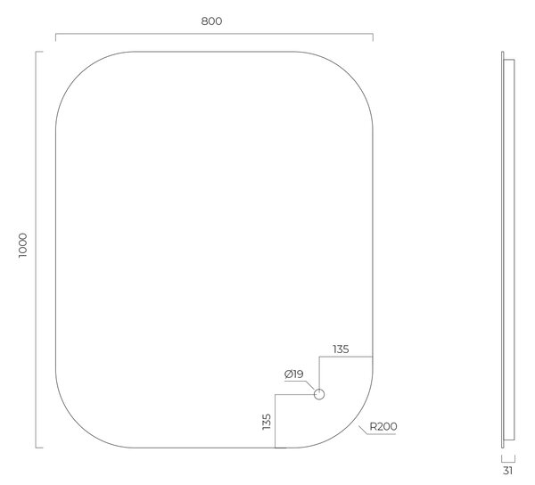 Oltens Nordlis zrcadlo 80x100 cm obdélníkový s osvětlením s vyhřívací podložkou 64127000