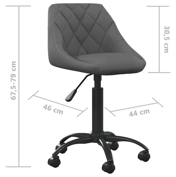 Kancelářská židle tmavě šedá samet 3088847