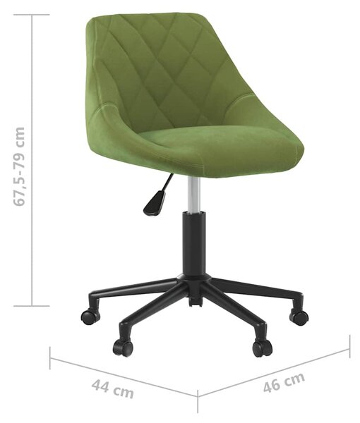 Otočná jídelní židle světle zelená samet 3089034