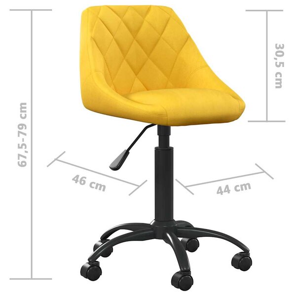 Kancelářská židle hořčicově žlutá samet 3088853