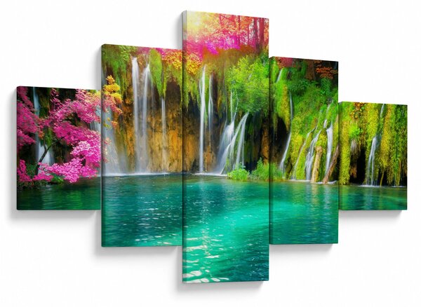 Obraz - Vodopád, Plitvická jezera, Chorvatsko (125x70 cm)