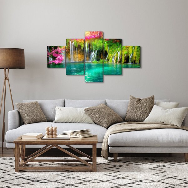 Obraz - Vodopád, Plitvická jezera, Chorvatsko (125x70 cm)