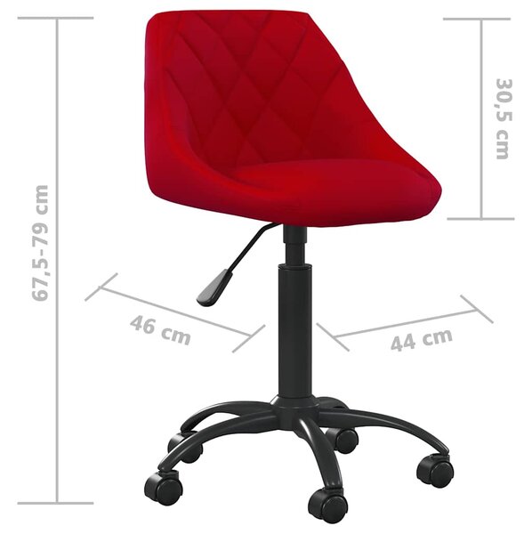 Kancelářská židle vínová samet 3088852