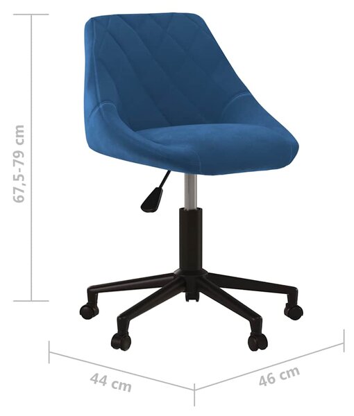 Otočná jídelní židle modrá samet 3089036