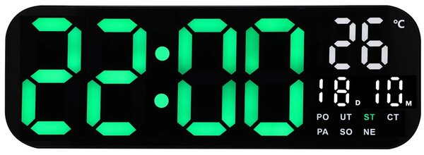 JVD DH9016.1 - Digitální stále svítící hodiny s datumem a dnem v týdnu v češtině